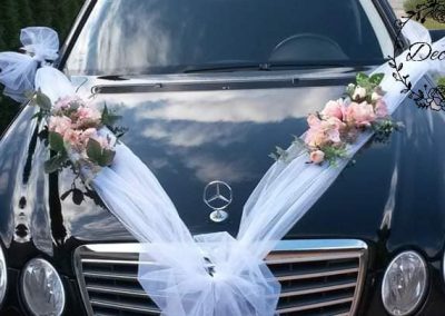 výzdoba svadobného auta Pastelová jemnosť